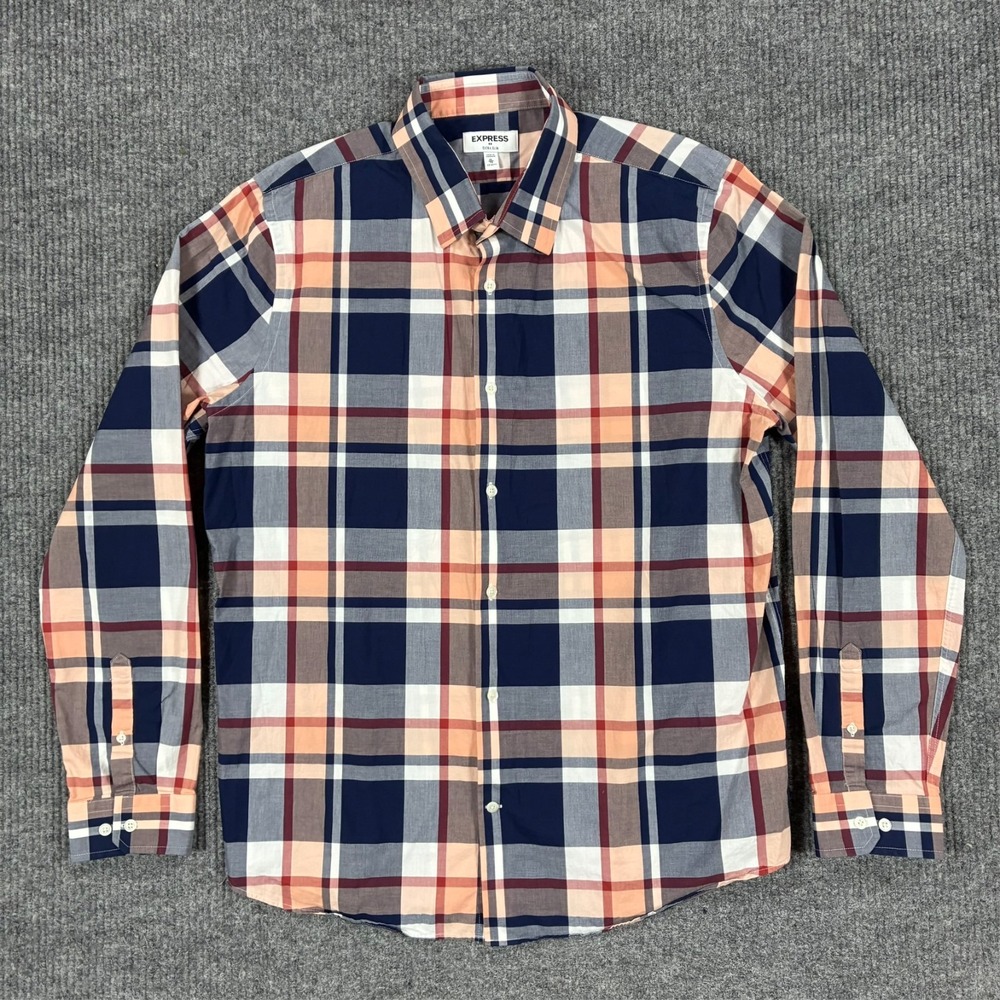 Express Mens Long Sleeve Casual Dress Shirt Size XL 17-17.5 Button Up Extra Slim